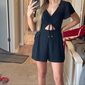 Express black cut out romper pockets